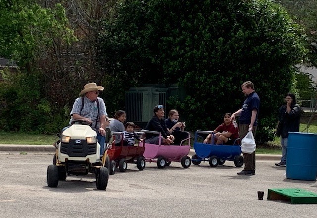 tractor train ride at Parish Festival