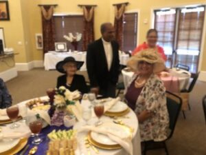 church members at Centennial Tea