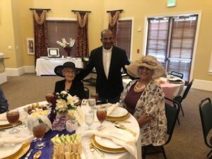 church members at Centennial Tea