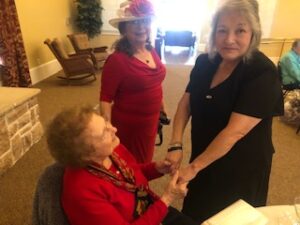 church members at Centennial Tea