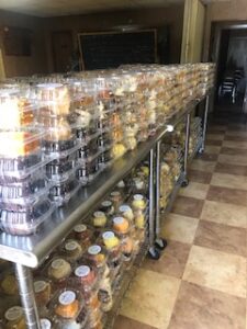 desserts ready to go at the 2021 Turkey Dinner Fundraiser