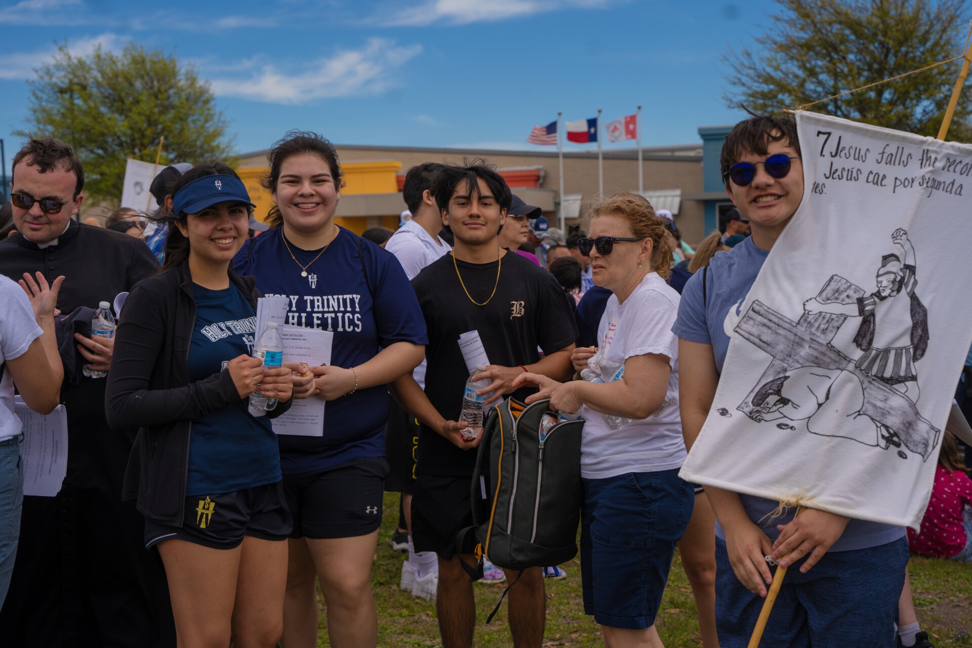 St. Mary's youth gathered outdoors during a parish event